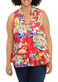 Plus Crochet Peasant Top