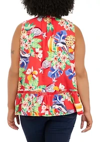 Plus Crochet Peasant Top