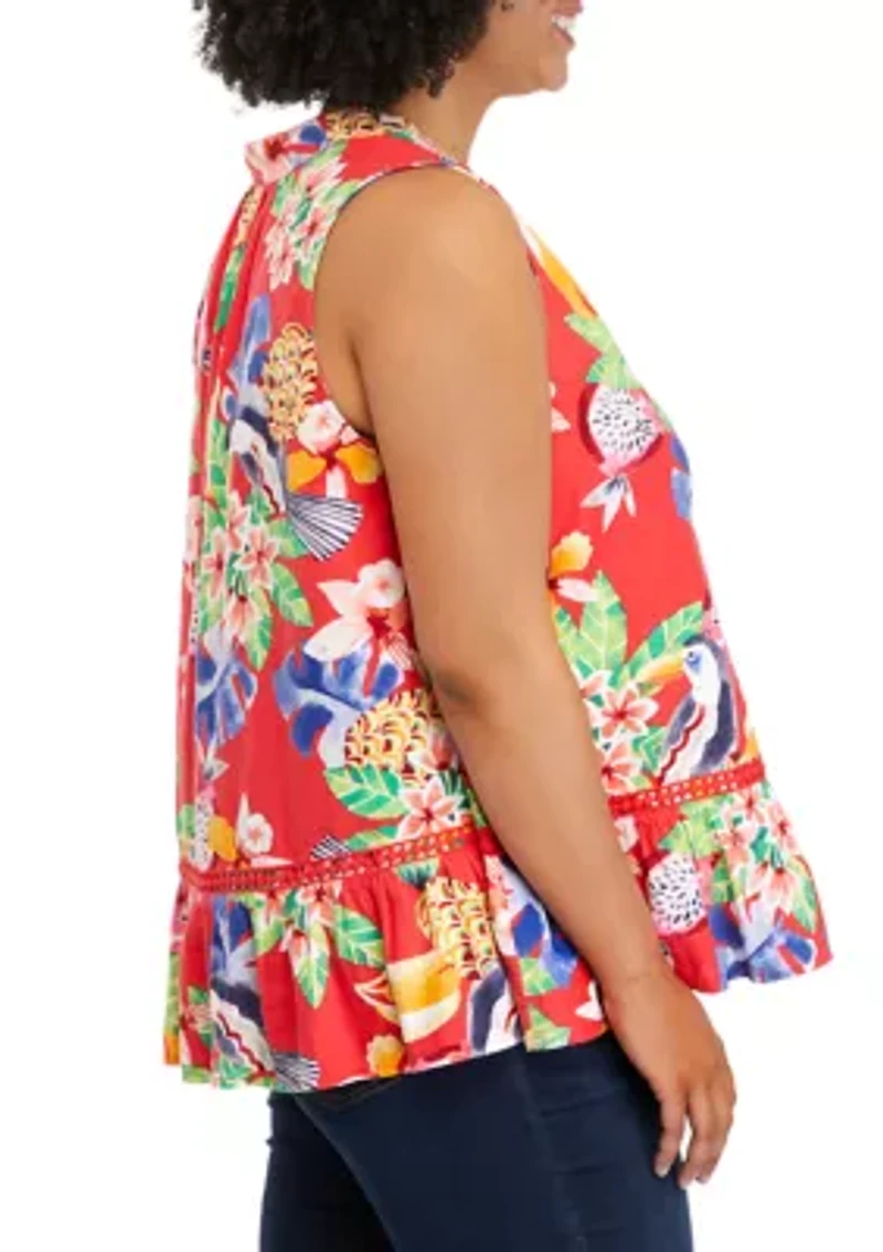 Plus Crochet Peasant Top