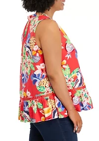 Plus Crochet Peasant Top