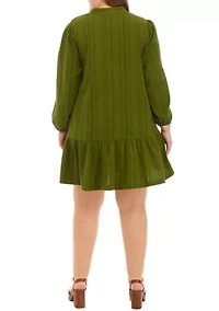 Plus Drop Waist Peasant Dress