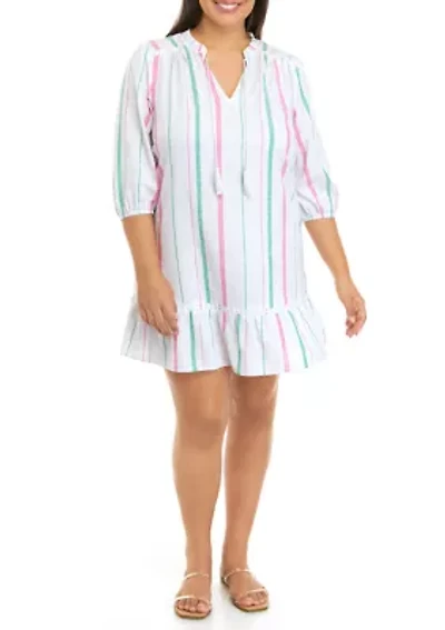Plus 3/4 Sleeve Peasant Dress