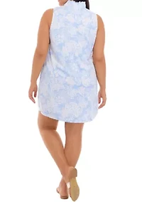 Plus Sleeveless Ruffle Neck Dress