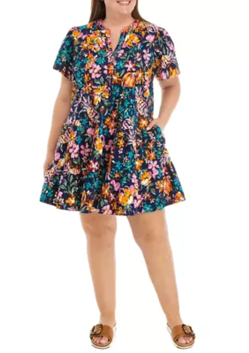 Plus Tiered Mini Dress
