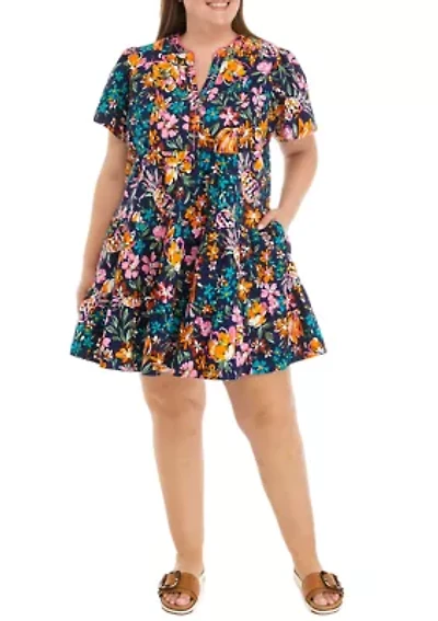 Plus Tiered Mini Dress