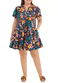Plus Tiered Mini Dress