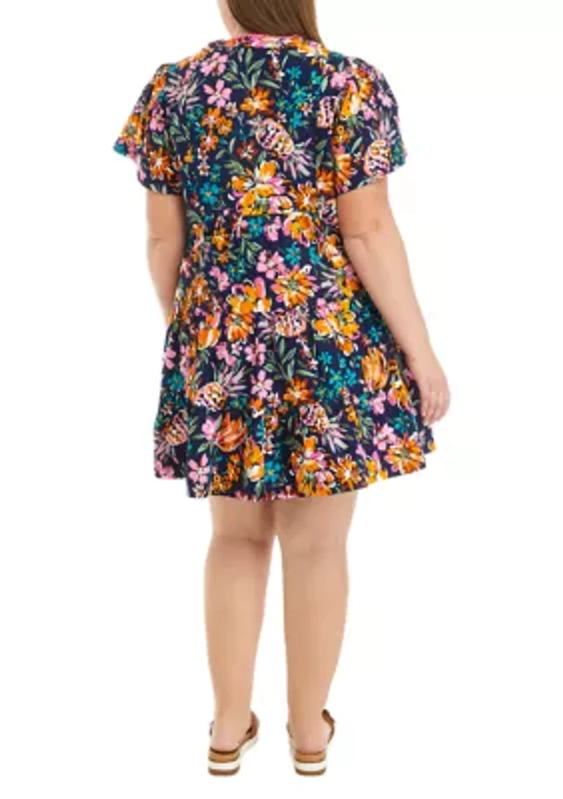 Plus Tiered Mini Dress
