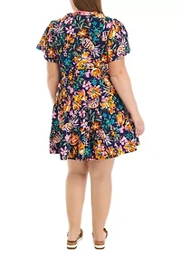 Plus Tiered Mini Dress