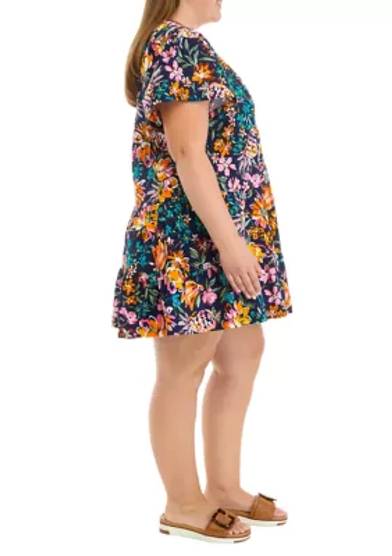 Plus Tiered Mini Dress