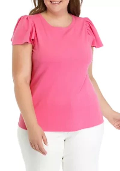 Plus Flutter Sleeve T-Shirt