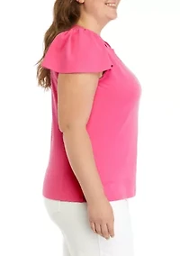 Plus Flutter Sleeve T-Shirt