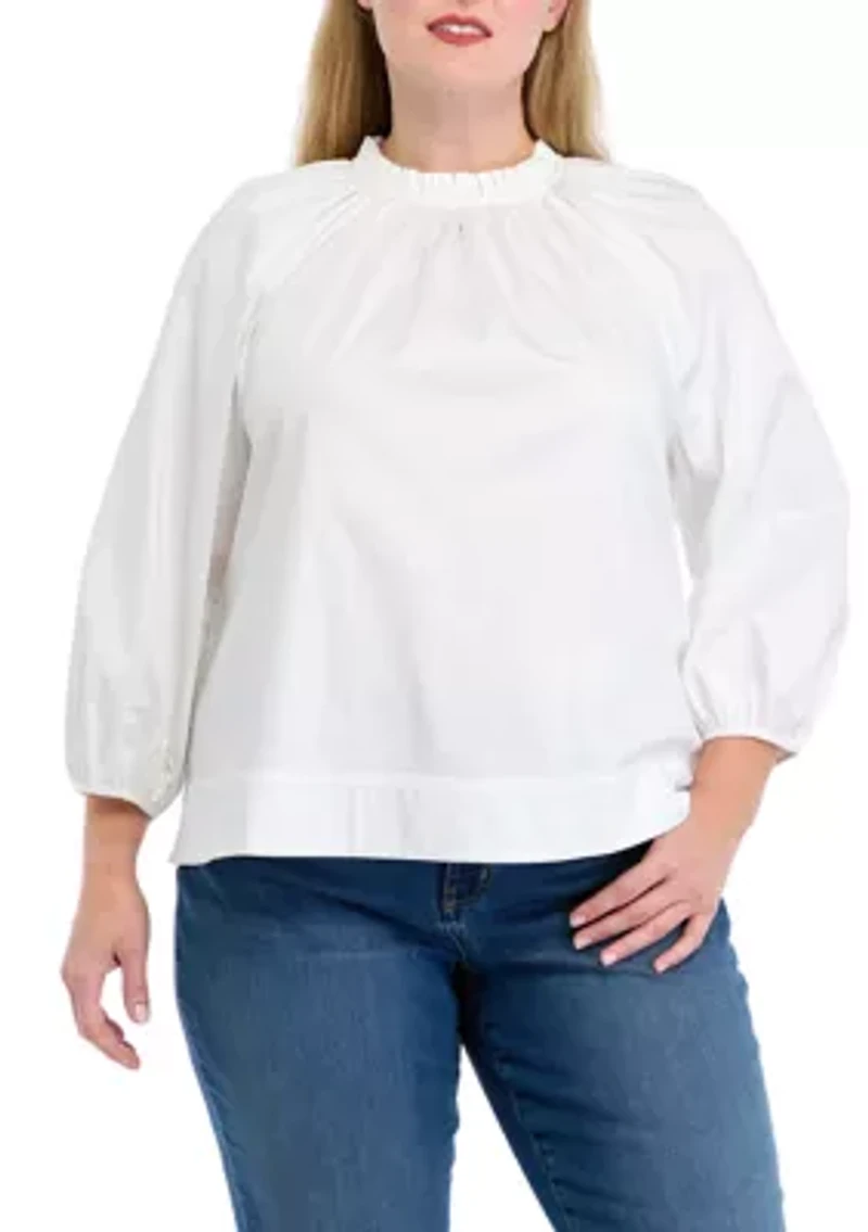 Plus 3/4 Sleeve Swing Top
