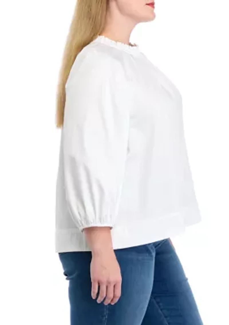 Plus 3/4 Sleeve Swing Top