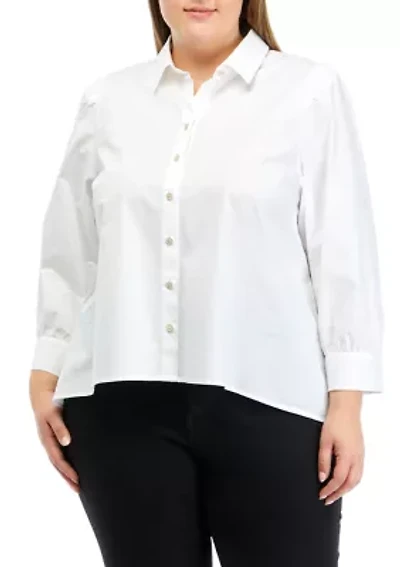 Plus Button Down Top