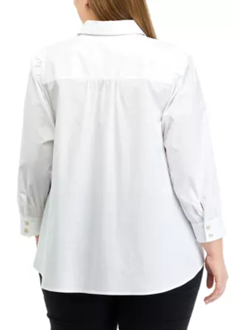 Plus Button Down Top