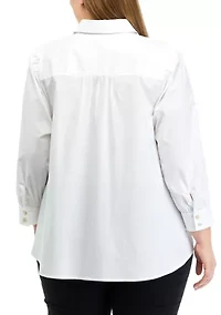 Plus Button Down Top