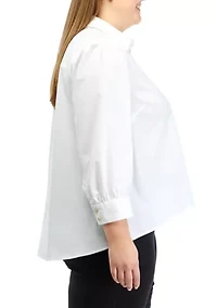 Plus Button Down Top
