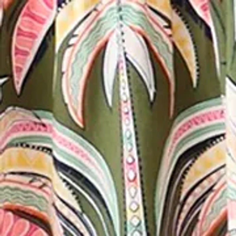 Plus Printed Poplin Peasant Dress
