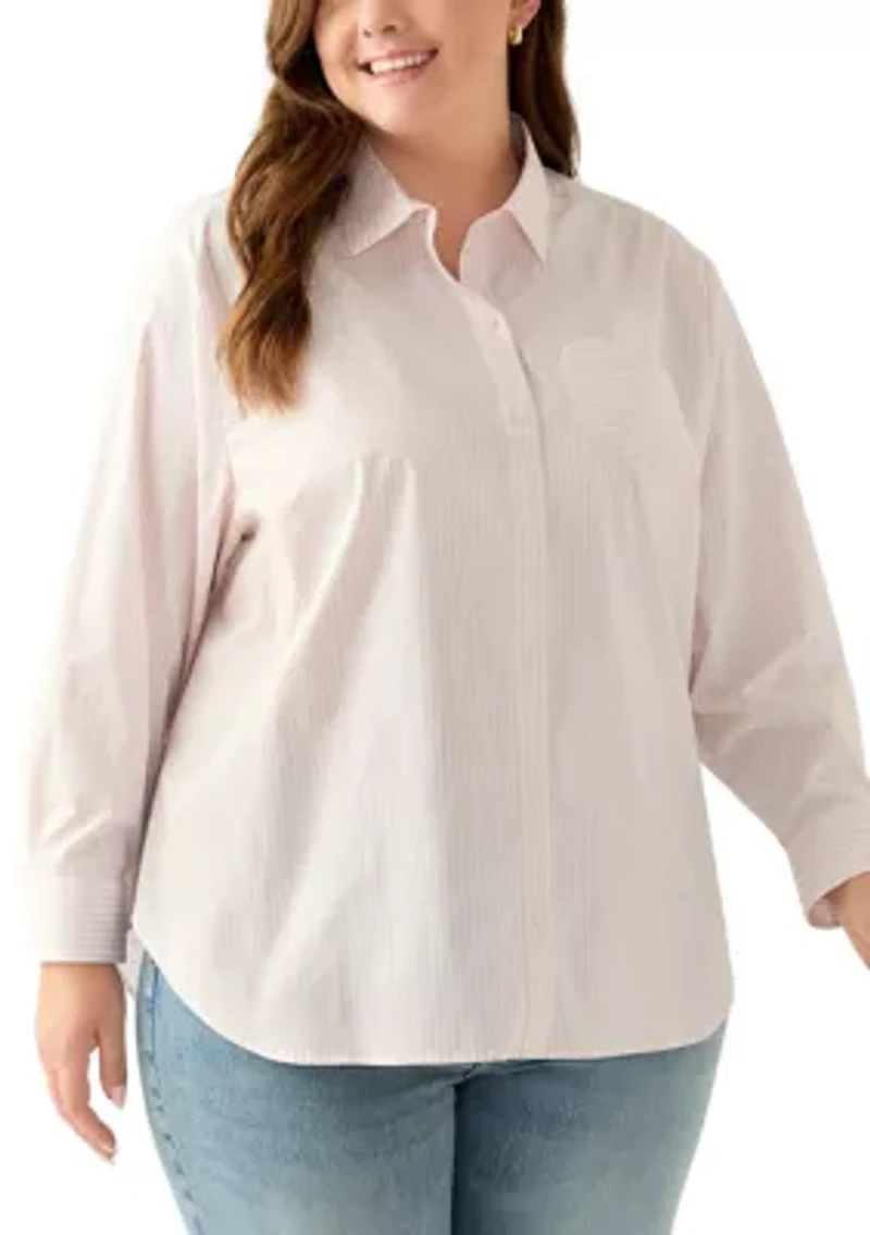 Plus Tunic Button Up Shirt