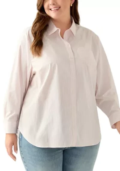 Plus Tunic Button Up Shirt
