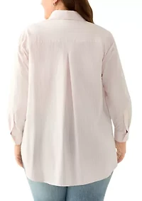 Plus Tunic Button Up Shirt