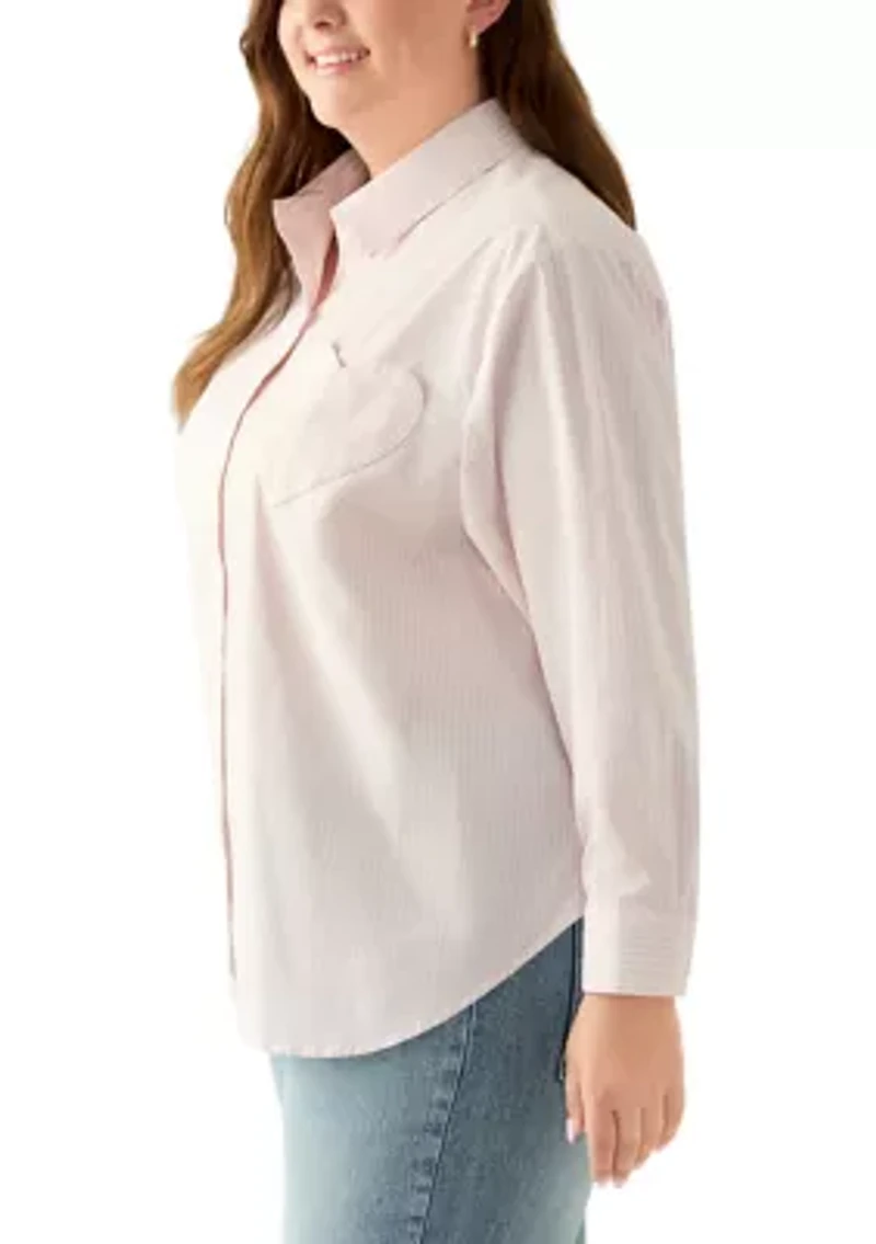 Plus Tunic Button Up Shirt