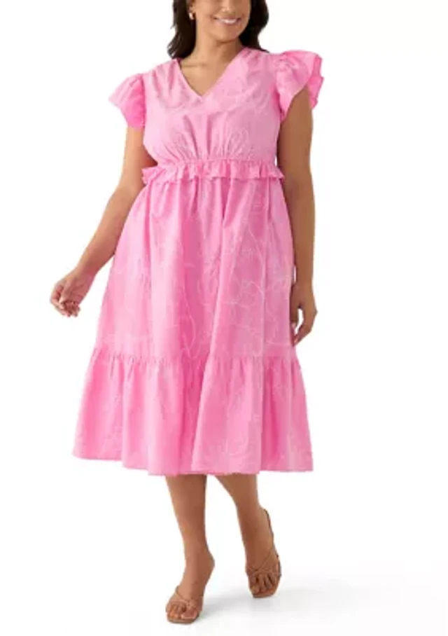 mare mare v-neck bow flutter-sleeve organza slip dress Mare Mare V Neck Bow Flutter Sleeve Organza Slip Dress