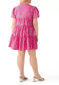 Plus Short Sleeve Tiered Dress