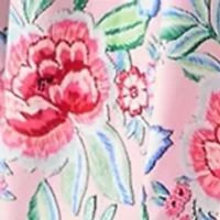 Plus Short Sleeve Ruffle Neck Printed Midi Dress