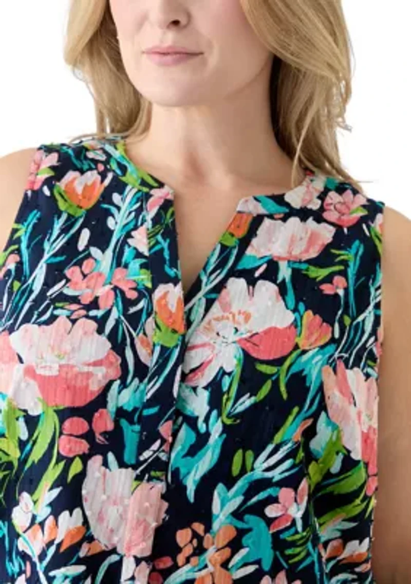 Plus Sleeveless Peasant Top