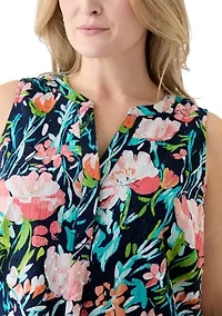 Plus Sleeveless Peasant Top