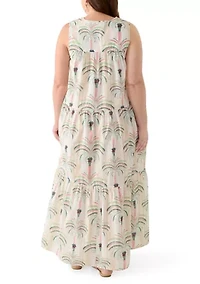 Plus Sleeveless Peasant Maxi Dress