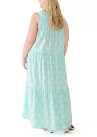 Plus Sleeveless Peasant Maxi Dress