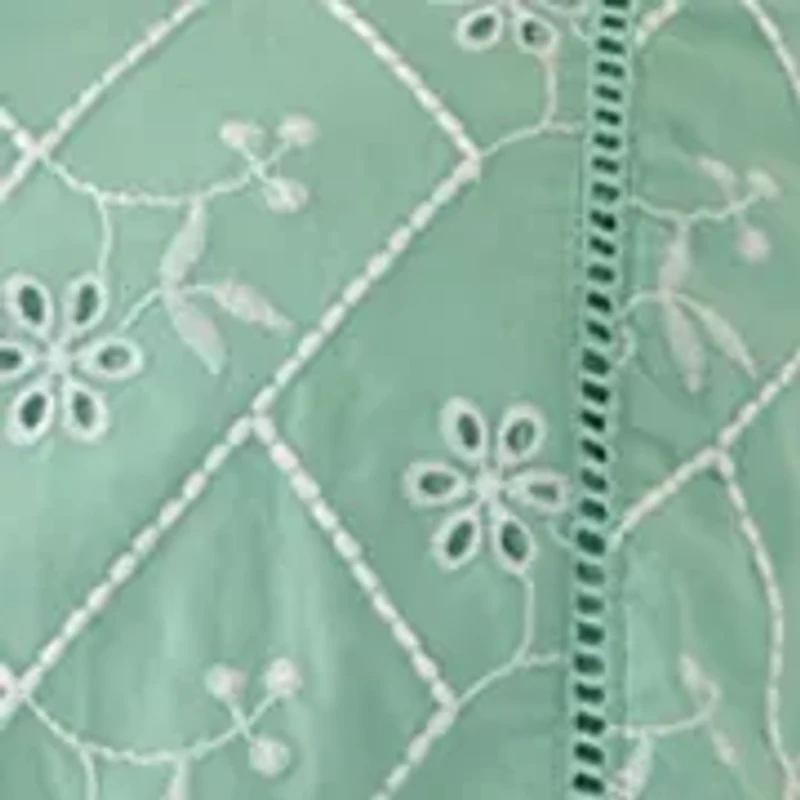 Plus Long Balloon Sleeve Embroidered Dress