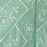 Plus Long Balloon Sleeve Embroidered Dress