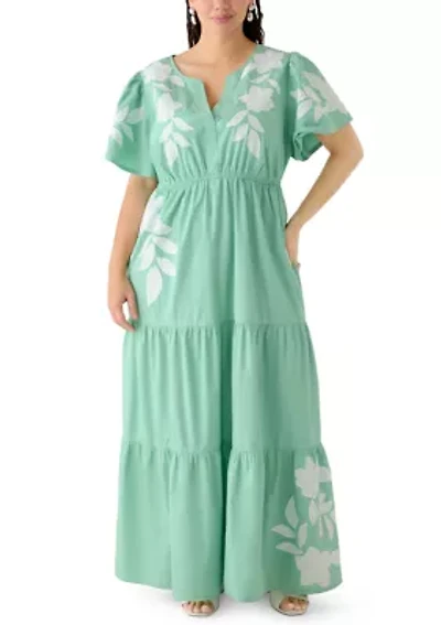 Plus Short Sleeve Maxi Dress