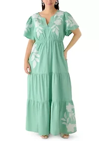 Plus Short Sleeve Maxi Dress