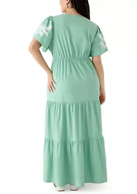 Plus Short Sleeve Maxi Dress