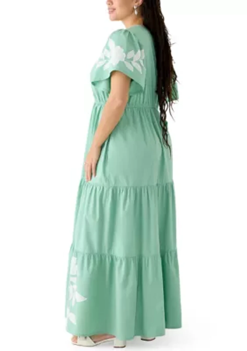 Plus Short Sleeve Maxi Dress