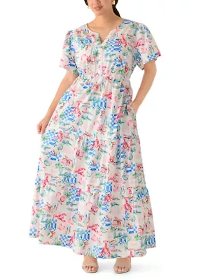 Plus Short Sleeve Maxi Dress
