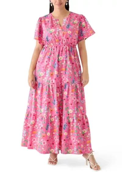 Plus Short Sleeve Maxi Dress