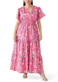 Plus Short Sleeve Maxi Dress