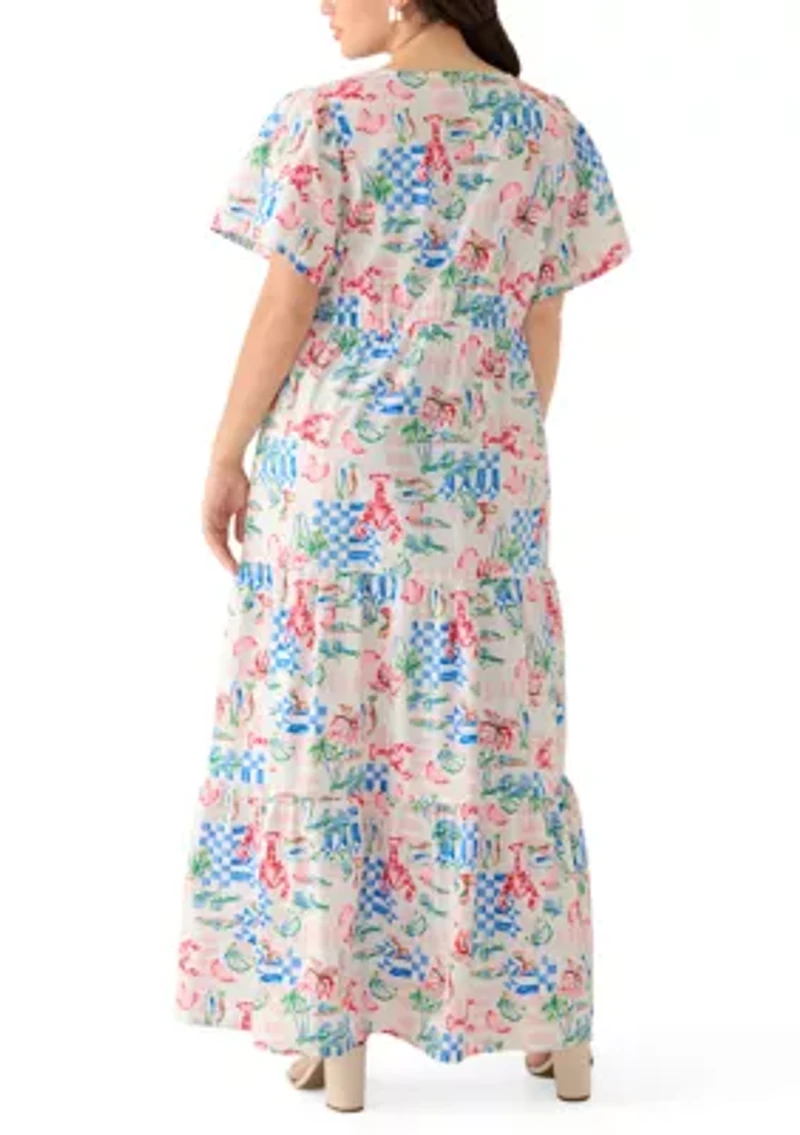 Plus Short Sleeve Maxi Dress