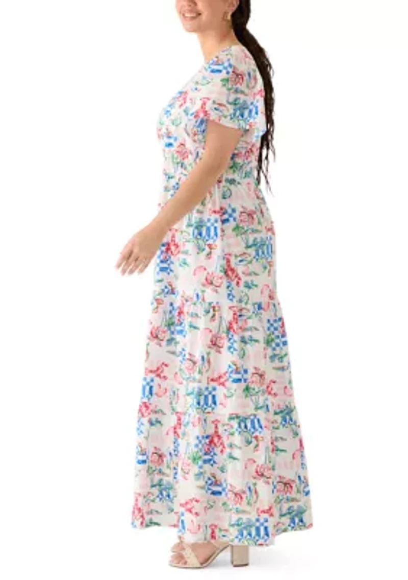 Plus Short Sleeve Maxi Dress