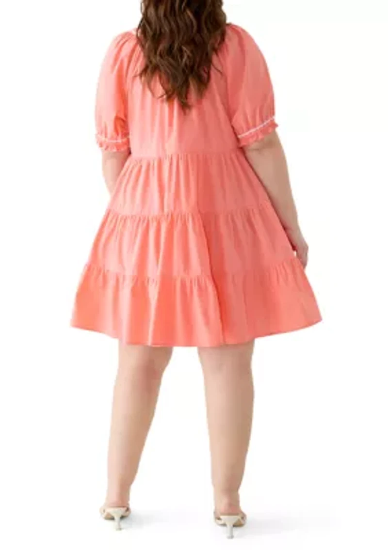 Plus Peasant Mini Dress