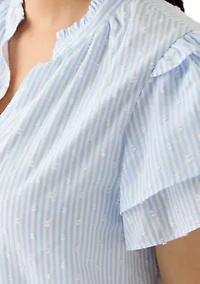 Plus Double Flutter Blouse