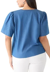 Plus Notch Neck Top