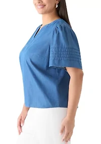 Plus Notch Neck Top