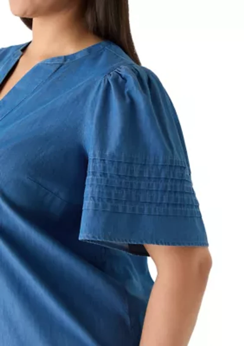 Plus Notch Neck Top