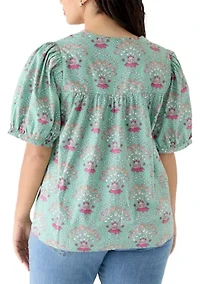 Plus Peasant Shirt with Tassels